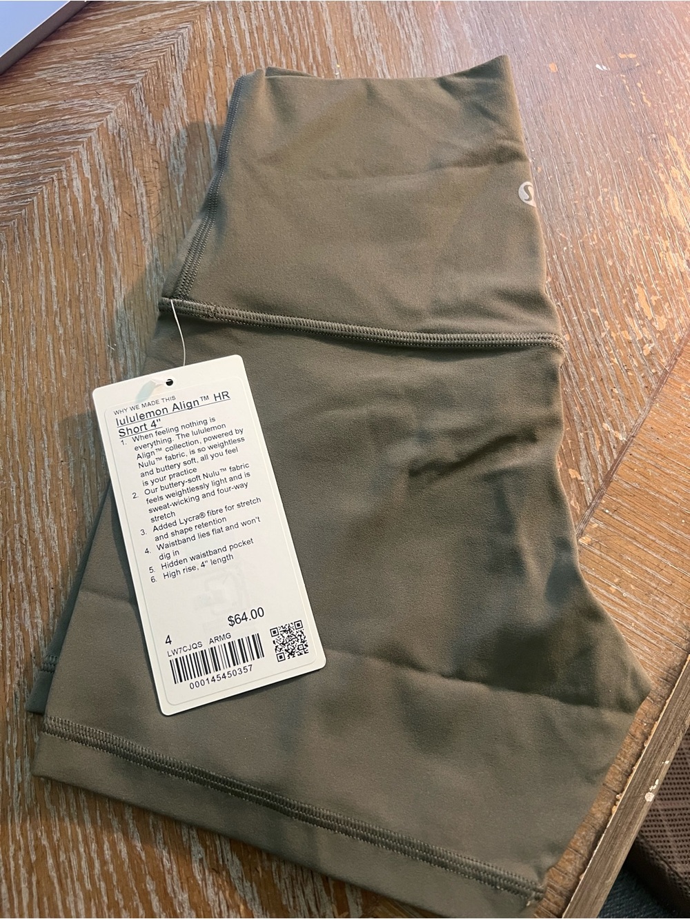 lululemon athletica women’s Align Short 4" High-Rise - Olive Green